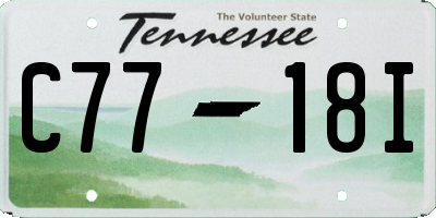 TN license plate C7718I