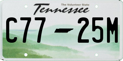 TN license plate C7725M