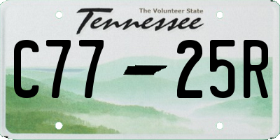 TN license plate C7725R