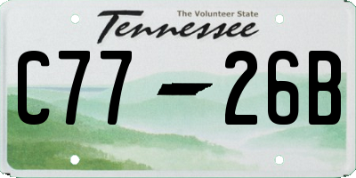 TN license plate C7726B