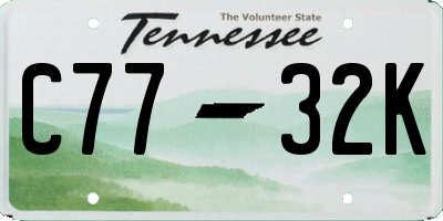 TN license plate C7732K