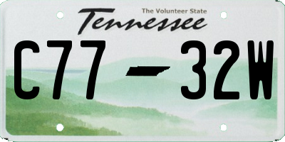 TN license plate C7732W