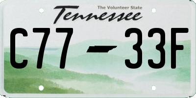TN license plate C7733F