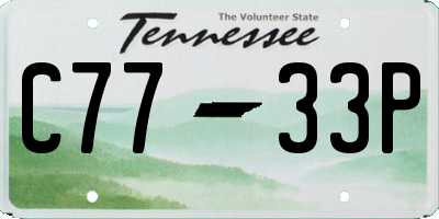 TN license plate C7733P