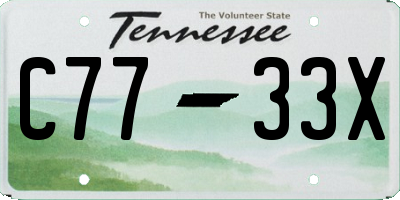 TN license plate C7733X