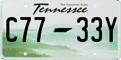 TN license plate C7733Y