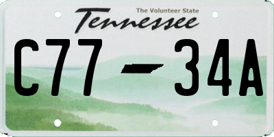 TN license plate C7734A