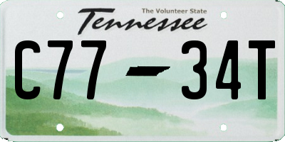 TN license plate C7734T