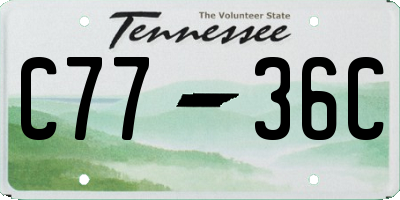 TN license plate C7736C