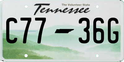 TN license plate C7736G