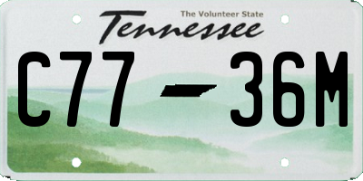 TN license plate C7736M