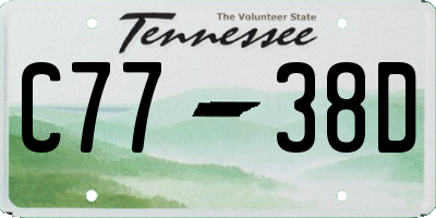 TN license plate C7738D