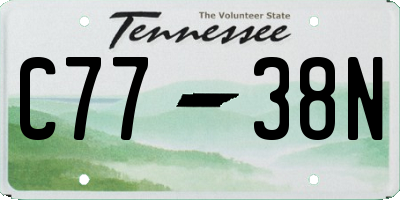 TN license plate C7738N