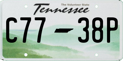 TN license plate C7738P
