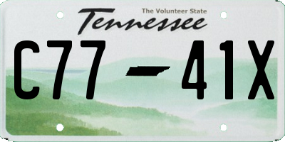 TN license plate C7741X