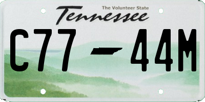 TN license plate C7744M
