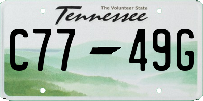 TN license plate C7749G