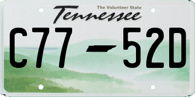 TN license plate C7752D