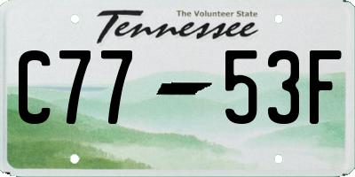 TN license plate C7753F