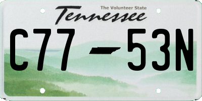 TN license plate C7753N