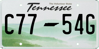 TN license plate C7754G