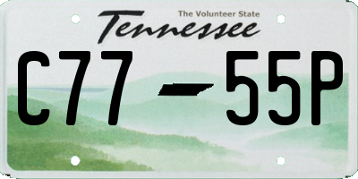 TN license plate C7755P