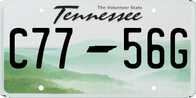 TN license plate C7756G