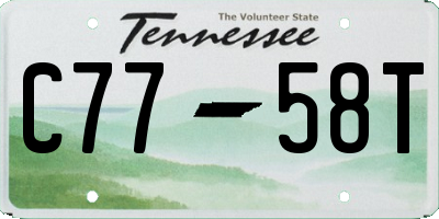 TN license plate C7758T