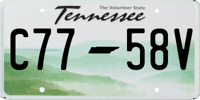 TN license plate C7758V