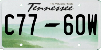 TN license plate C7760W