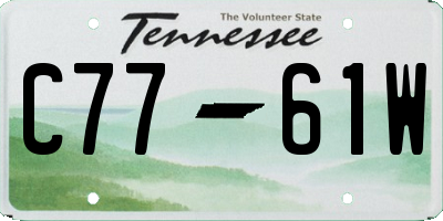 TN license plate C7761W