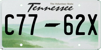 TN license plate C7762X