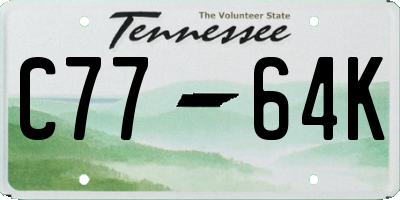 TN license plate C7764K