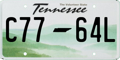 TN license plate C7764L