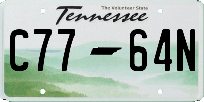 TN license plate C7764N