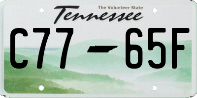 TN license plate C7765F