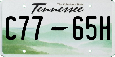 TN license plate C7765H