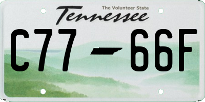 TN license plate C7766F