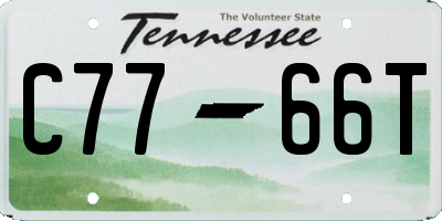 TN license plate C7766T