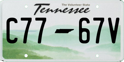 TN license plate C7767V