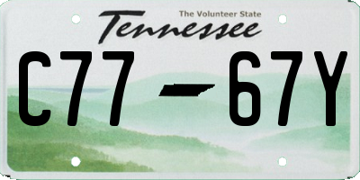 TN license plate C7767Y
