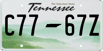 TN license plate C7767Z