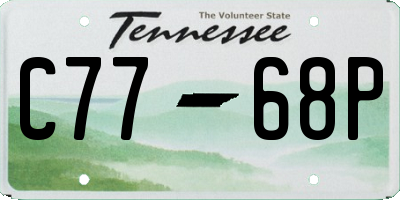 TN license plate C7768P