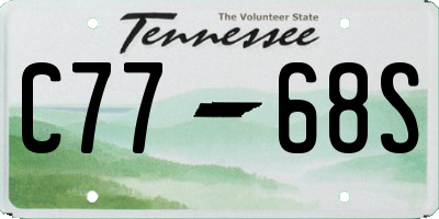 TN license plate C7768S