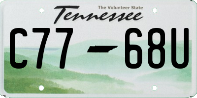 TN license plate C7768U