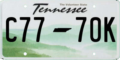 TN license plate C7770K
