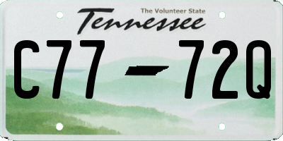TN license plate C7772Q