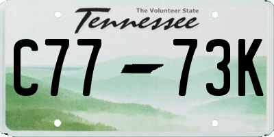 TN license plate C7773K