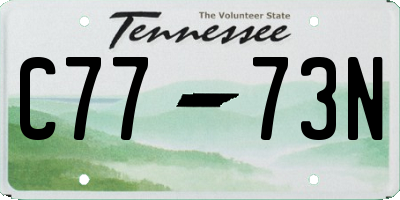 TN license plate C7773N