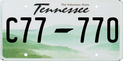 TN license plate C7777O